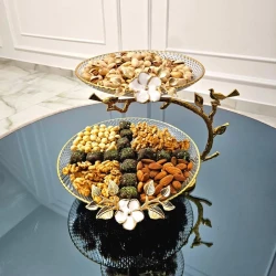 Менажница nh_28x, 28 см, стекло/металлический корпус, золотистый Менажница nh_28x, 28 см, стекло/металлический корпус, золотистый