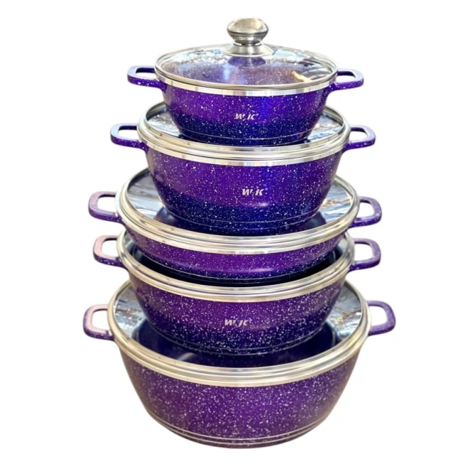 Набор кастрюль VK SHA-00005939, гранит, фиолетовый, 5 шт, 20/24/28/32 см