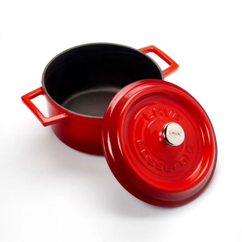 Кастрюля Lava Casserole, чугун, красная, 20 см Кастрюля Lava Casserole, чугун, красная, 20 см