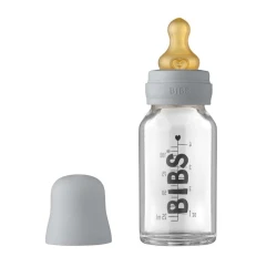 Бутылочка для кормления BIBS Baby Bottle Complete Set 0+ месяцев, 110 мл, стекло/латекс, серая (5713795238644)