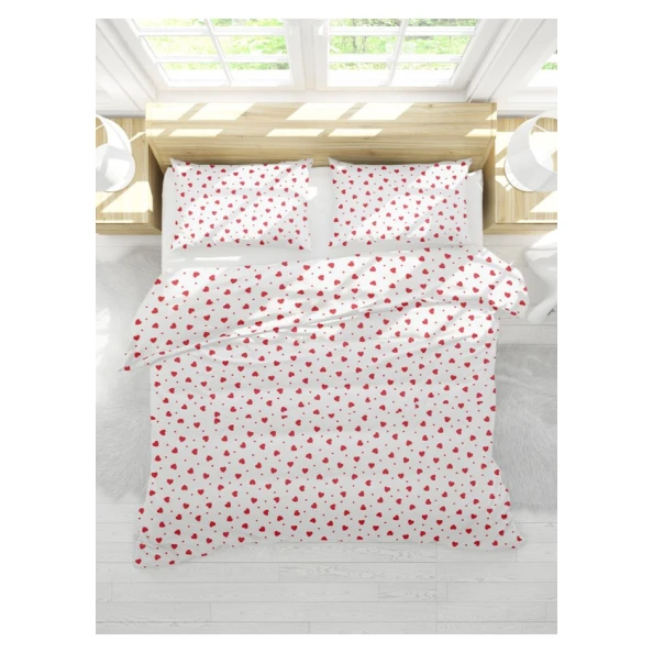 Комплект постельного белья MM Tekstil MM-119, пододеяльник 200х220 см, простыня 200х220 см, наволочки 50x70 см 2 шт, двухспальный, хлопок, разноцветный