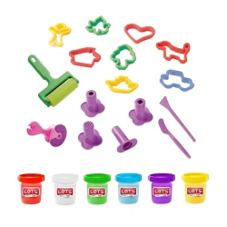 Пластилин Lets для детей с фигурками, 375 г, 6 цветов