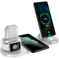 Беспроводное зарядное устройство Aqonsie Qi Fast Wireless Charging Dock Stand White