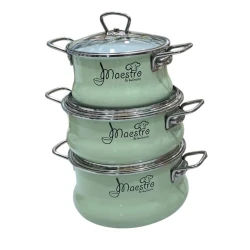 Набор кастрюль Chaynikov SF-526, 3 шт, бирюзовый