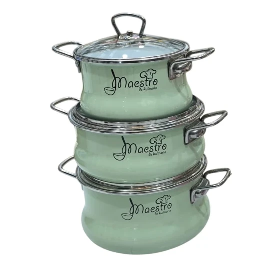 Набор кастрюль Chaynikov SF-526, 3 шт, бирюзовый Набор кастрюль Chaynikov SF-526, 3 шт, бирюзовый