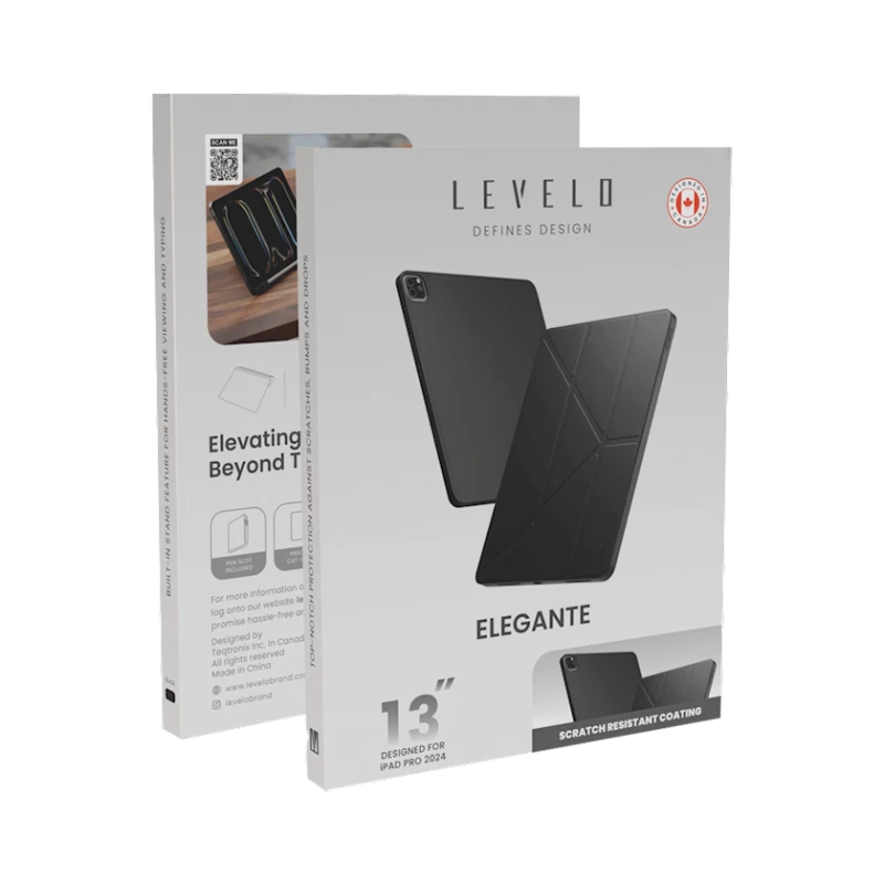 Чехол для планшета Levelo Elegante Hybrid Leather Magnetic для iPad Pro 2024 Black (LVLELGP1324BK)