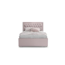 Двуспальная кровать Art_ikili_yataq 92, ламинат/текстиль, розовая, 120x200х200 см