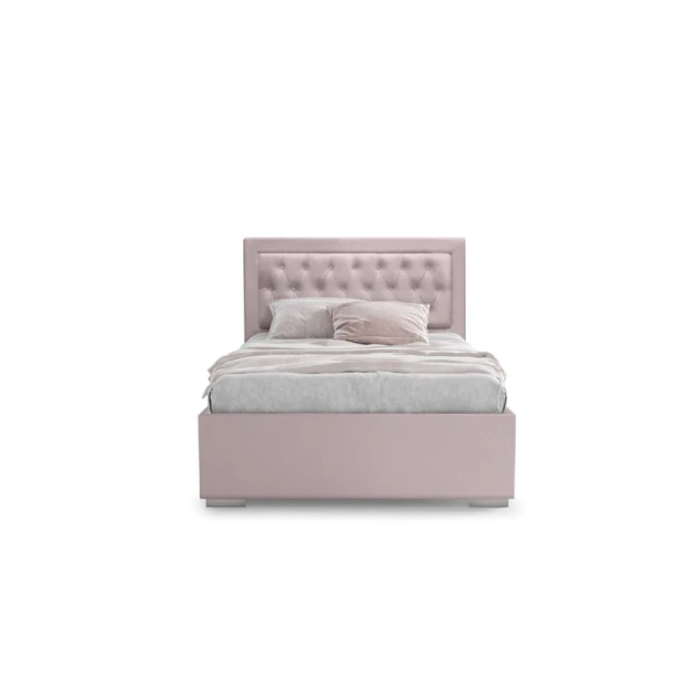 Двуспальная кровать Art_ikili_yataq 92, ламинат/текстиль, розовая, 120x200х200 см