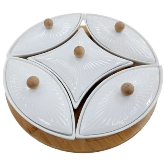 Менажница, керамика, белый