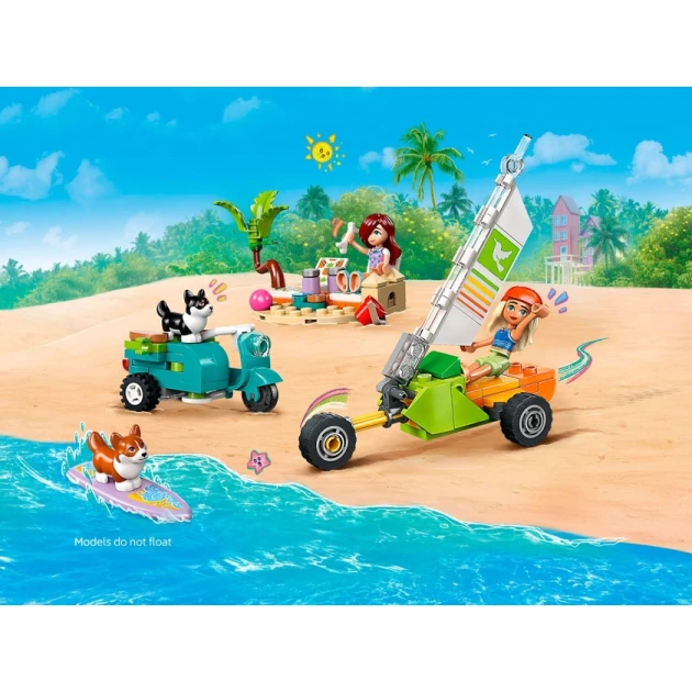 Конструктор LEGO Friends Surfing Dogs and Scooter Adventure 42641, 113 деталей, от 6 лет