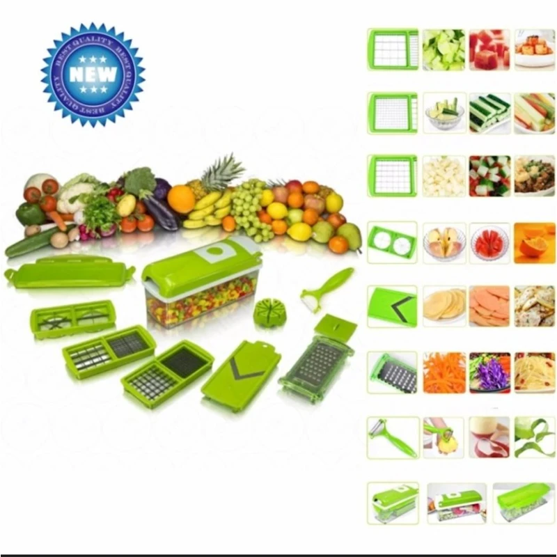 Tərəvəzlər və meyvələr üçün çoxfunksiyalı doğrayıcı HMSD_ND85, 35x10 sm, yaşıl