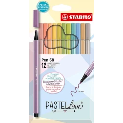 Набор фломастеров Stabilo Pen 68 Wallet Pastellove 1794261, 12 шт Набор фломастеров Stabilo Pen 68 Wallet Pastellove 1794261, 12 шт