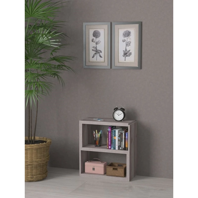 Тумба под ТВ 3563_StellajTranSmalGrey, 55x59.6x25 см, ЛДСП, серая