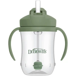 Поильник с трубочкой Dr.Brown's Milestones TC91104-P12, зеленый, 270 мл, 6+ мес