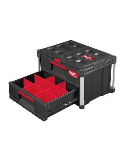 Qutu Milwaukee Packout 4932472129, 2 siyirmə bölmələri ilə, 1 əd, qara