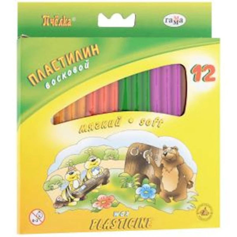 Пластилин Гамма Пчелка, 12 цветов Пластилин Гамма Пчелка, 12 цветов