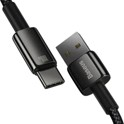 Кабель Baseus Tungsten Gold Fast Charging Data Cable USB to Type-C 100W, Black (CAWJ000001)