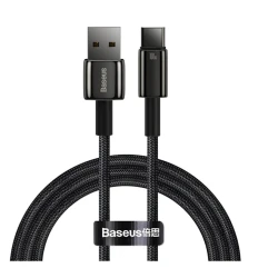 Кабель Baseus Tungsten Gold Fast Charging Data Cable USB to Type-C 100W, Black (CAWJ000001)