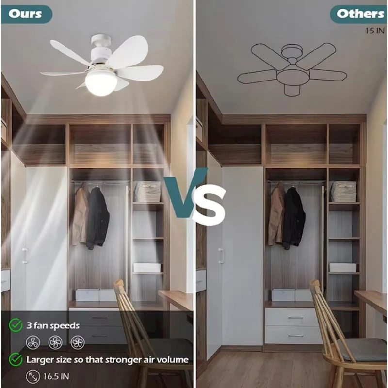 Потолочный вентилятор-лампочка light_01, 30W Потолочный вентилятор-лампочка light_01, 30W