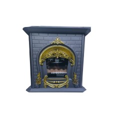 Soba-kamin Behkaran Ks0161, metal/bürünc, qara/qızılı, 92x88x36 sm