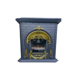 Печь-камин Behkaran Ks0161, металл/бронза, черный/золотистый, 92x88x36 см