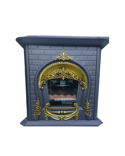 Soba-kamin Behkaran Ks0161, metal/bürünc, qara/qızılı, 92x88x36 sm