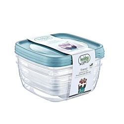 Набор контейнеров для хранения продуктов Hobby Life 021040 4.5 л, 3 шт, 18x18x11 см, пластик, с крышкой, в ассортименте