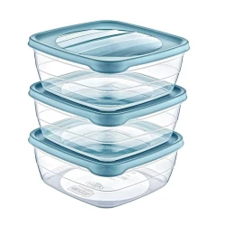 Набор контейнеров для хранения продуктов Hobby Life 021040 4.5 л, 3 шт, 18x18x11 см, пластик, с крышкой, в ассортименте