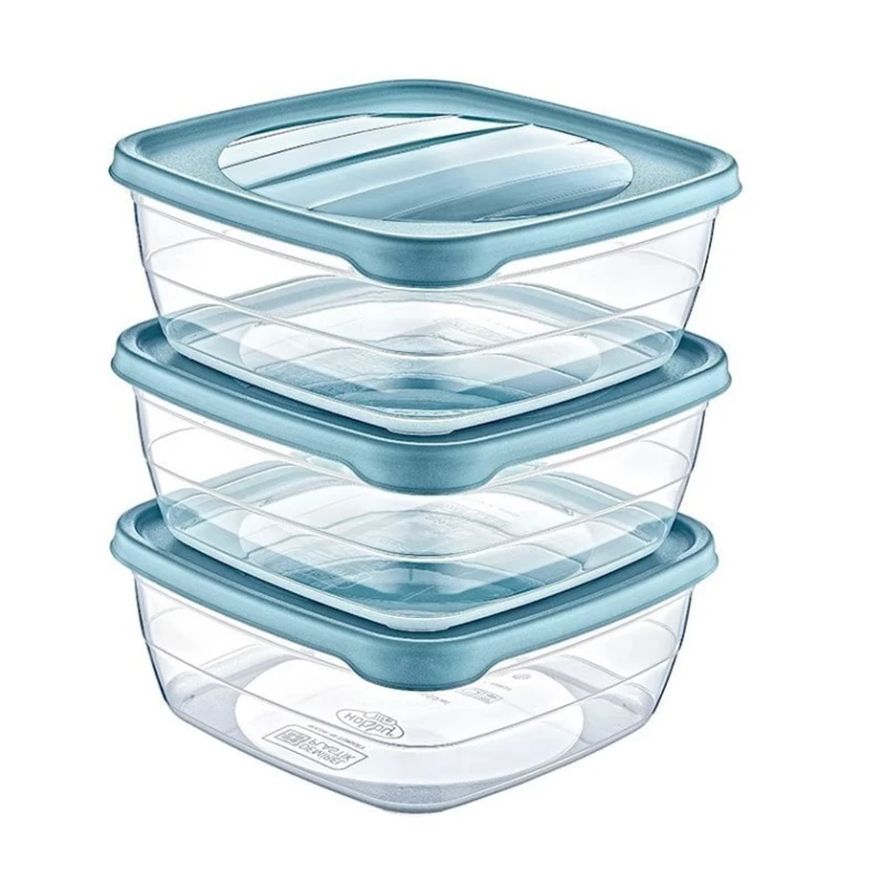 Набор контейнеров для хранения продуктов Hobby Life 021040 4.5 л, 3 шт, 18x18x11 см, пластик, с крышкой, в ассортименте