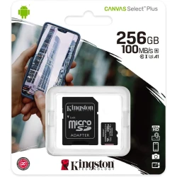 Kingston Canvas Select Plus 256 ГБ microSDXC Класс 10 UHS-I U3 SDCS2/256 ГБ-N 256 ГБ microSDXC