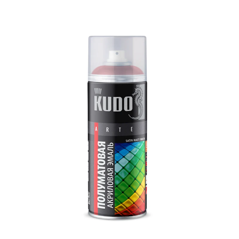 Эмаль полуматовая Kudo KU-0A1001, акриловая, 520 мл, бежевая