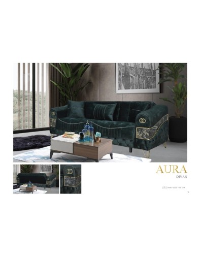 Divan Aura yaşıl, 230x80x98 sm