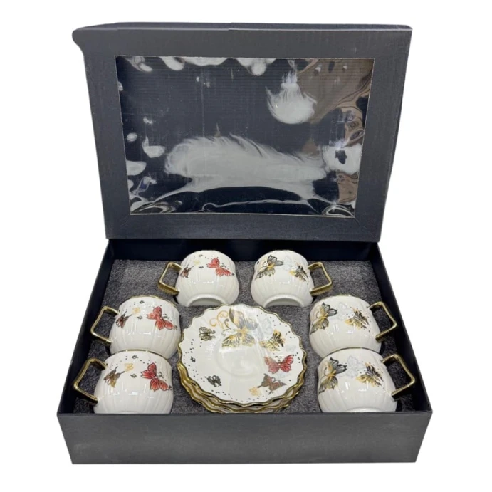 Набор чашек с блюдцами Sahara 00004403, разноцветный, 12 шт Набор чашек с блюдцами Sahara 00004403, разноцветный, 12 шт