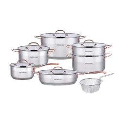 Набор посуды Arshia SS064, 12 шт, нержавеющая сталь, серебристый Набор посуды Arshia SS064, 12 шт, нержавеющая сталь, серебристый