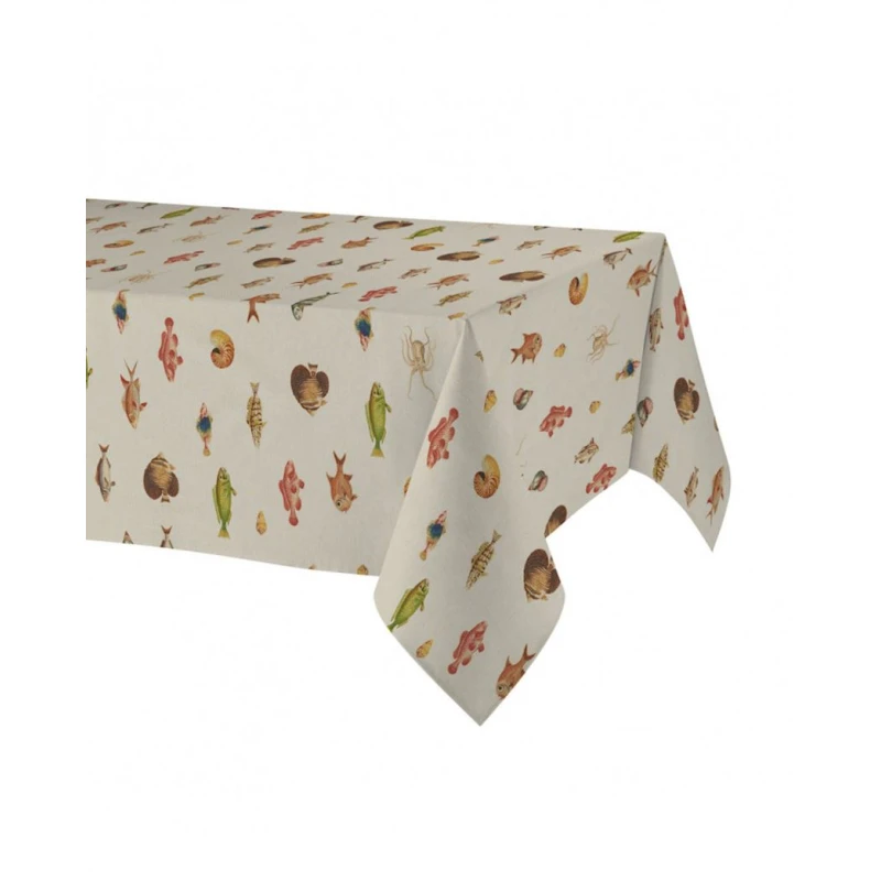 Скатерть Atenas Peces, прямоугольная, хлопок/полиэстер, бежевая, 150x200 см