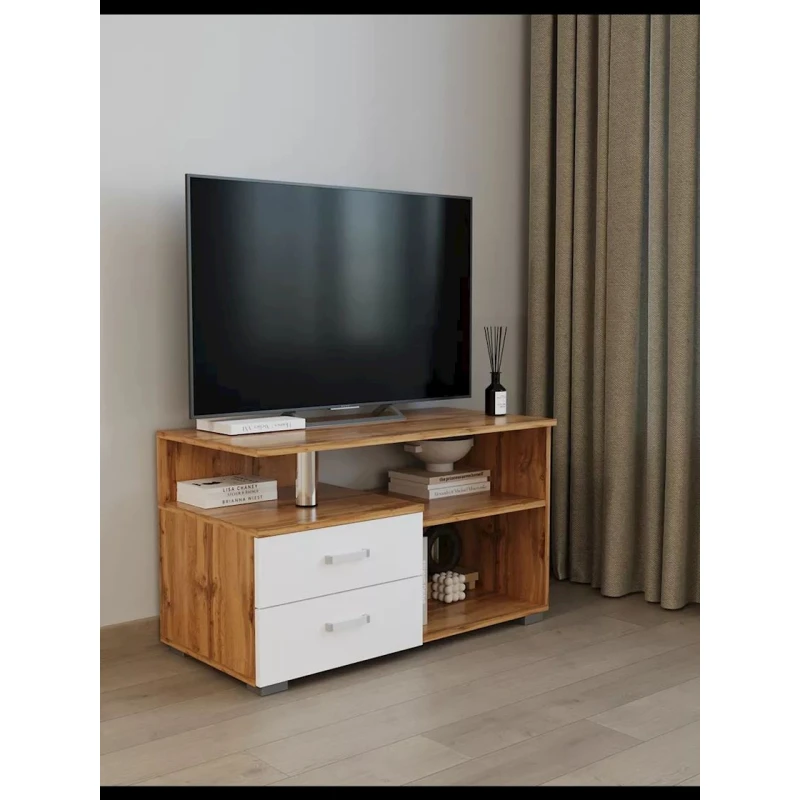 Тумба под ТВ 3563_LETNEWBoxLegWhZol, ЛДСП, разноцветная, 50x43x90 см