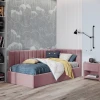 Односпальная кровать Art_tek_yataq 31, ламинат/текстиль, розовая, 200x85x90 см