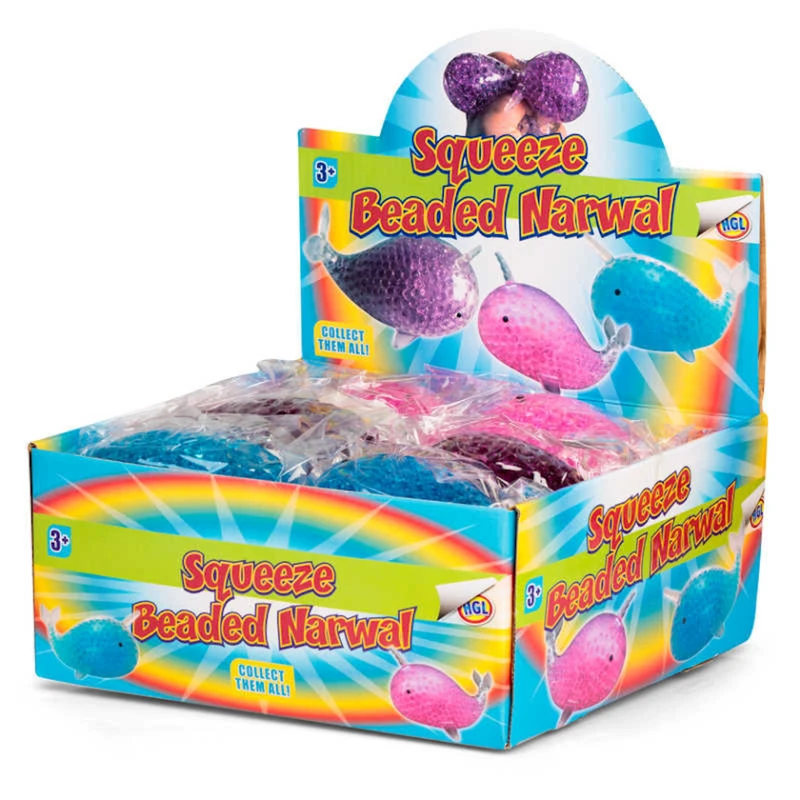 Игрушка-антистресс HGL Squeeze Beaded Narwal, В ассортименте Игрушка-антистресс HGL Squeeze Beaded Narwal, В ассортименте