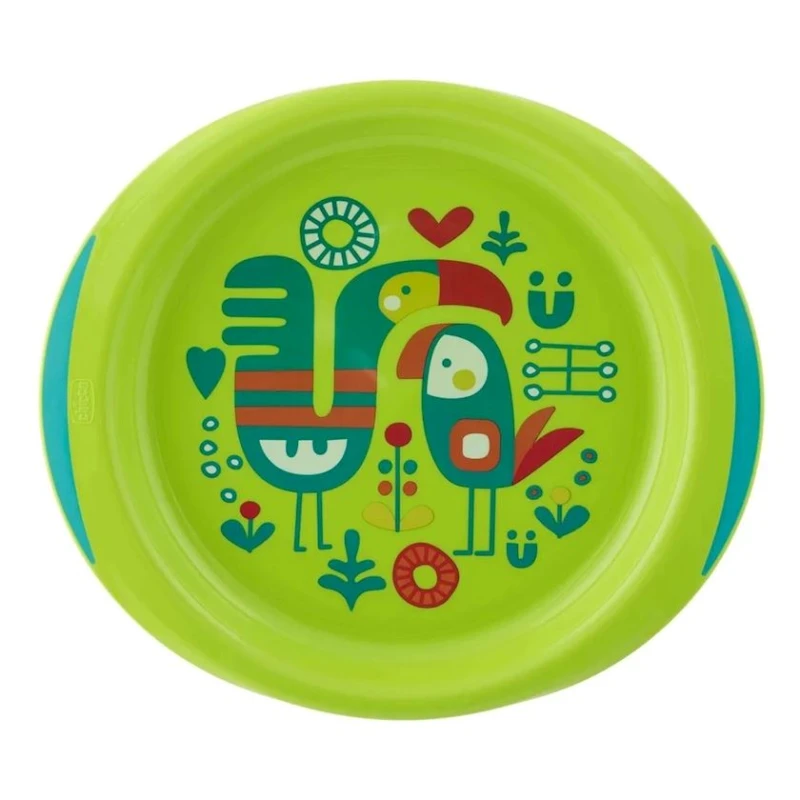 Набор тарелок Chicco, 2 шт, пластик, 12+ мес, зеленый