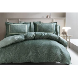 Комплект постельного белья Yataş Mervin пододеяльник 220x240, простыня 240x280, наволочки 50x70, двуспальный XL, зеленый