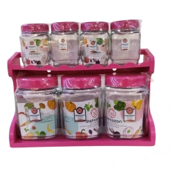 Ədviyyatlar üçün saxlama qabı dəsti Green PC-0099, şəffaf/çəhrayı, 7 əd Ədviyyatlar üçün saxlama qabı dəsti Green PC-0099, şəffaf/çəhrayı, 7 əd