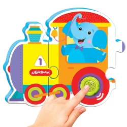 Музыкальные пазлы Азбукварик Умный Паровозик, 3+ года, 10 элементов