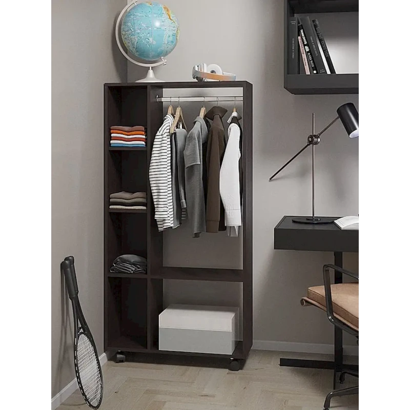 Вешалка с полками, ЛДСП, венге, 147x25x75 см Вешалка с полками, ЛДСП, венге, 147x25x75 см