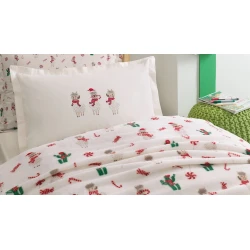 Комплект детского постельного белья Yataş Alpaca, одеяло 150x220 см, простыня 100x200 см, наволочка 50x70 см, односпальный, хлопок/полиэстер, Ekru Комплект детского постельного белья Yataş Alpaca, одеяло 150x220 см, простыня 100x200 см, наволочка 50x70 см, односпальный, хлопок/полиэстер, Ekru