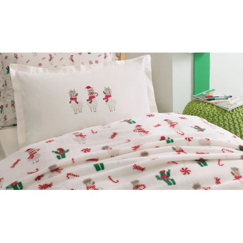 Комплект детского постельного белья Yataş Alpaca, одеяло 150x220 см, простыня 100x200 см, наволочка 50x70 см, односпальный, хлопок/полиэстер, Ekru Комплект детского постельного белья Yataş Alpaca, одеяло 150x220 см, простыня 100x200 см, наволочка 50x70 см, односпальный, хлопок/полиэстер, Ekru