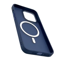 Çexol Magsafe Apple iPhone 15 Pro Max üçün, Matte Blue/Transparent