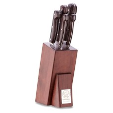 Bıçaq dəsti Korkmaz A5502, 5 əd, aşpaz bıçağı 170/155/125/100 mm, qəhvəyi