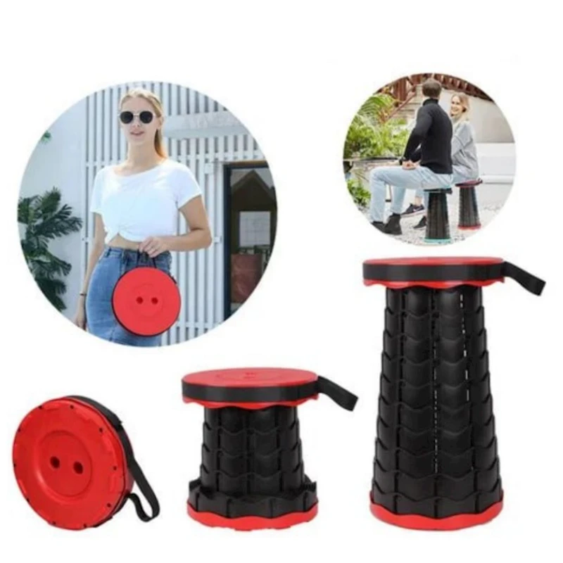 Складной табурет, красный/черный, 25х30 см Складной табурет, красный/черный, 25х30 см