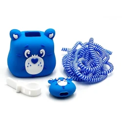 Şarj cihazı üçün çexol Mavi ayı, silikon, mavi