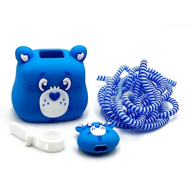 Şarj cihazı üçün çexol Mavi ayı, silikon, mavi